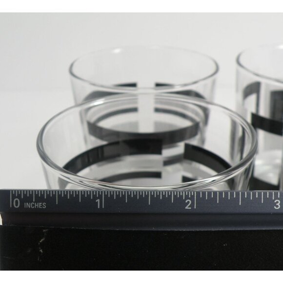 Set Of 4 VTG IKEA Godis Mid-Century Modern Glasses With Black & White Geometric - Picture 8 of 10